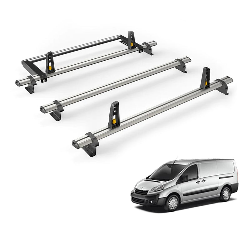 Peugeot Expert (2007-2016) - 3 Van Guard Ultibar Plus Roof Bars + Roller