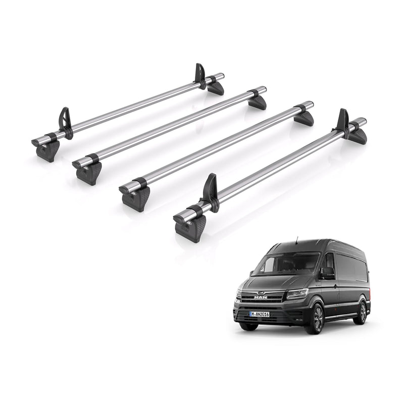 MAN TGE (2017-) - 4 Rhino Kammbar Fleet Roof Bars (Steel)