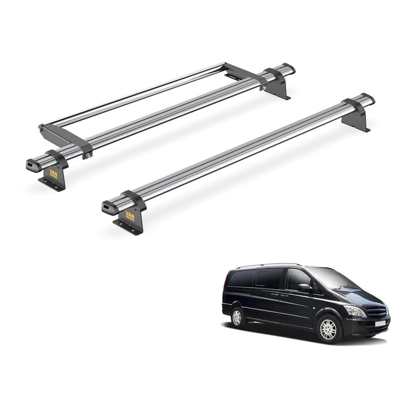 Mercedes Vito (2003-2014) - 2 Van Guard Ultibar Trade Roof Bars + Roller