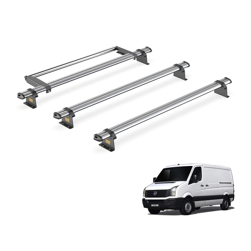 VW Crafter (2006-2017) - 3 Van Guard Ultibar Trade Roof Bars + Roller