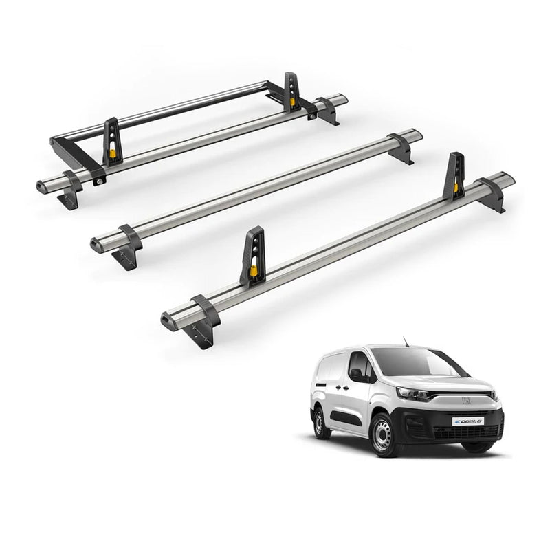 Fiat Doblo Roof Rack for 2022+ [Long (L2)] 3 Bars & Roller - Van Guard Plus