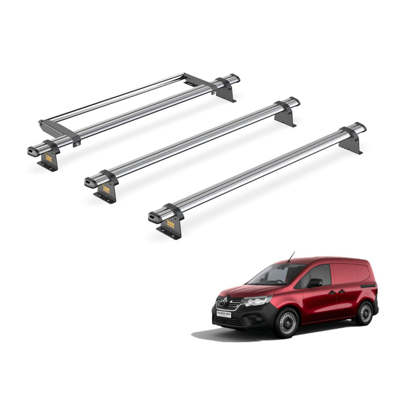 Renault Kangoo Roof Rack for 2021+ 3x Roof Bars & Roller - Van Guard Trade