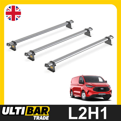 Ford Transit (2024-) Custom - 3 Van Guard UltiBar Trade Roof Bars