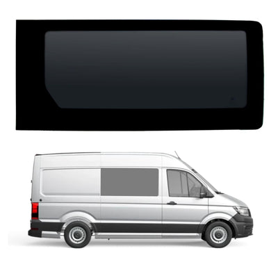 VW Crafter (2017-) Driver and Passenger Side Fixed Window Privacy Camper Glass with Fitting Kit