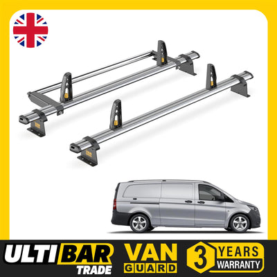 Mercedes Vito Roof Rack (2014+) [Extra-Long] 2x Bars and Roller Van Guard Trade