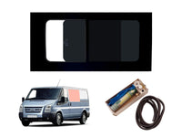 Ford Transit (2000-2014) Passenger Side Opening Window Privacy Camper Glass with Fitting Kit