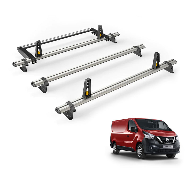 Nissan Primastar (2001-2014) - 3 Van Guard Ultibar Plus Roof Bars + Roller
