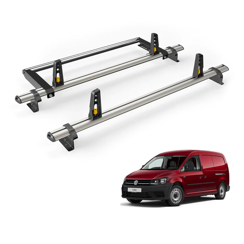 VW Caddy (2015-2020) - 2 Van Guard Ultibar Plus Roof Bars + Roller