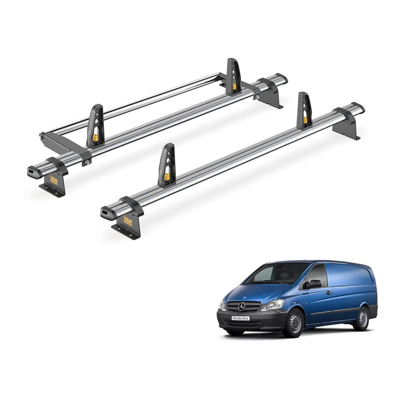 Mercedes Vito Roof Rack (2003-2014) [Tailgate] 2 Bars and Roller Van Guard Trade