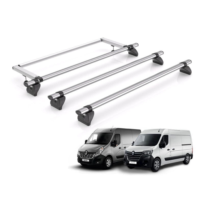 Renault Master Roof Rack Fits 2010+ Models 3x Bars + Roller Rhino Kammbar Fleet