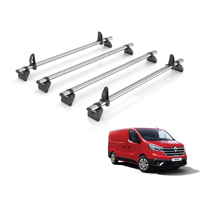 Renault Trafic (2014-) - 4 Rhino Kammbar Fleet Roof Bars (Steel)