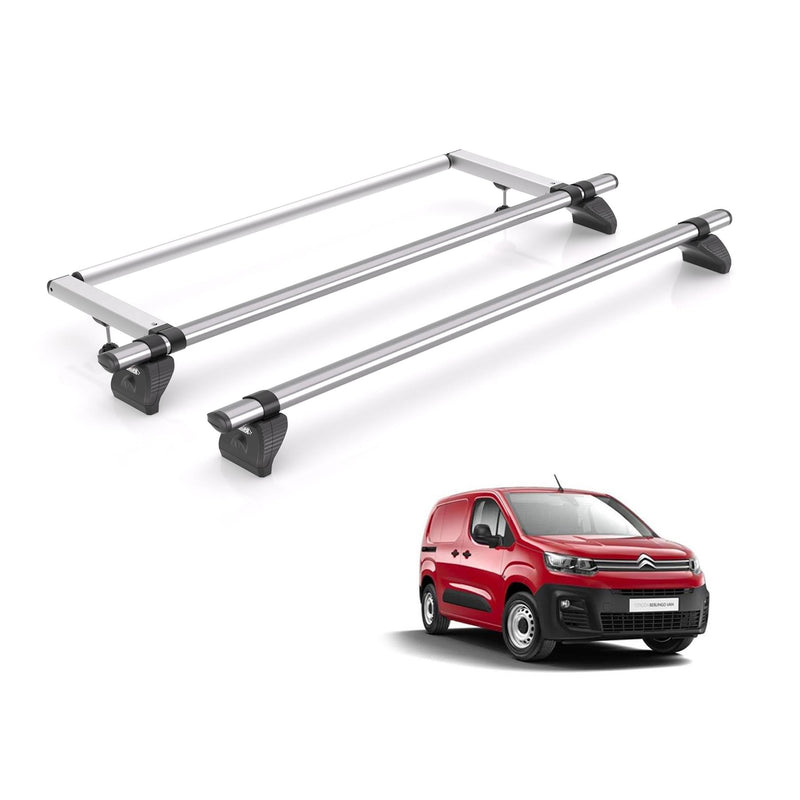 Citroen Berlingo Roof Rack Fits 2018+ XL Models 2x Bars + Roller Rhino Kammbar