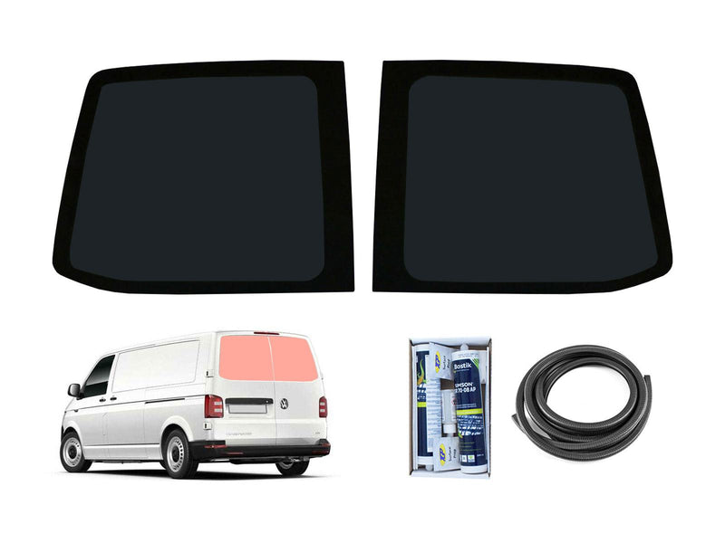 VW Transporter T5 (2003-2015) Rear Barn Door Window Privacy Camper Glass with Fitting Kit