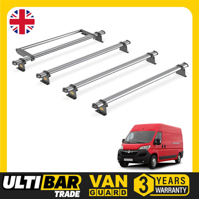 Vauxhall Movano Roof Rack for 2022+ L3H2/L4H2 4x Bars & Roller - Van Guard Trade