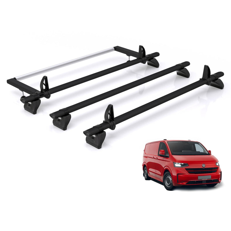 VW Transporter T7 (2025 onwards) - Rhino Kammbar Black Roof Bars