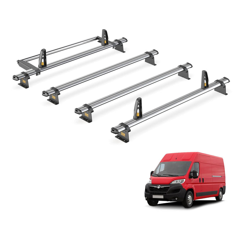 Roof Rack Vauxhall Movano 2022+ L3H2/L4H2 4x Bars, Roller, Loadstops - Van Guard