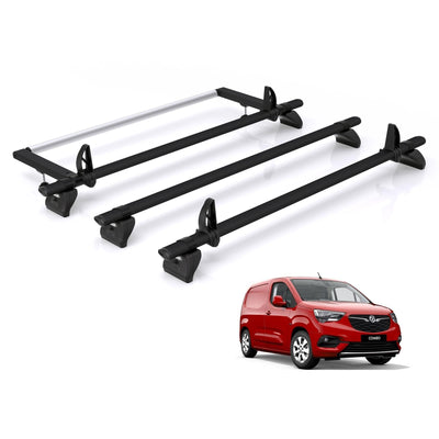 Vauxhall Combo (2018 onwards) - Rhino Kammbar Black Roof Bars