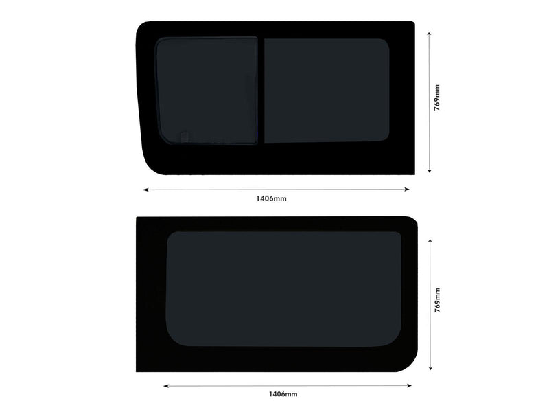 VW Crafter (2006-2017) Driver Fixed Passenger Opening Side Windows Privacy Camper Glass with Fitting Kit