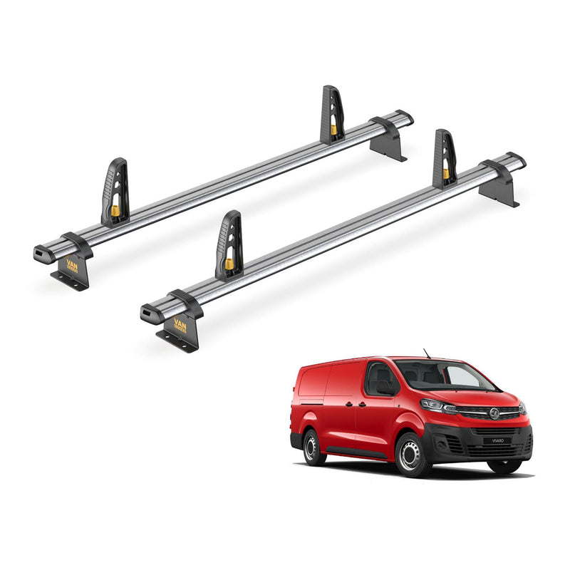Vauxhall Vivaro Roof Rack for 2019+ LWB 2x Roof Bars + Loadstops Van Guard Trade