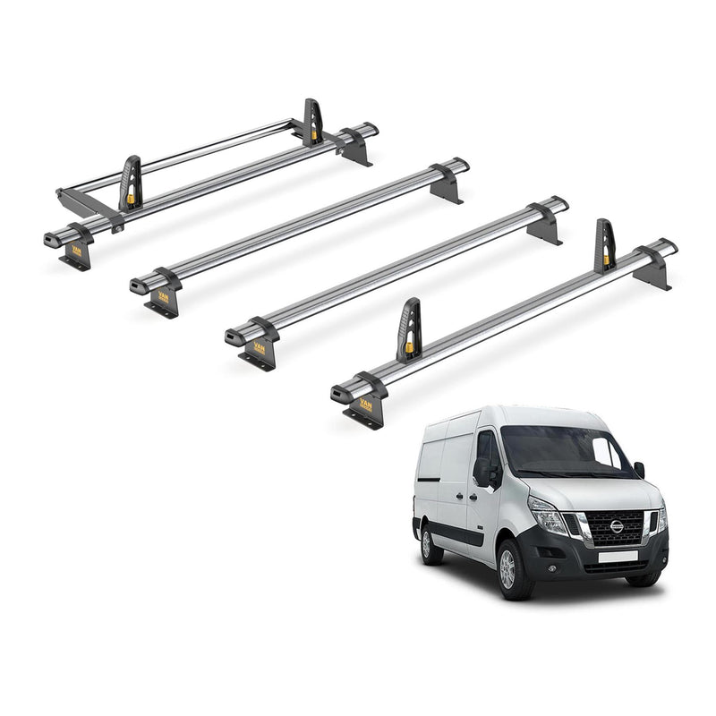 Nissan NV400 Roof Rack for L2/L3 4x Bars & Roller & Loadstops Van Guard Trade
