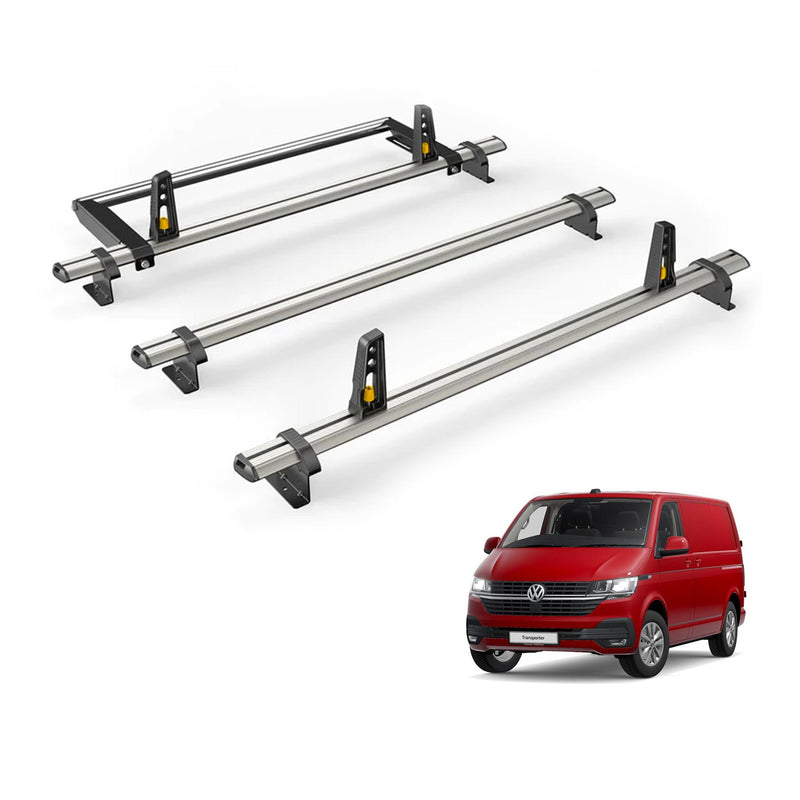 VW Transporter (2015-2024) - 3 Van Guard Ultibar Plus Roof Bars + Roller