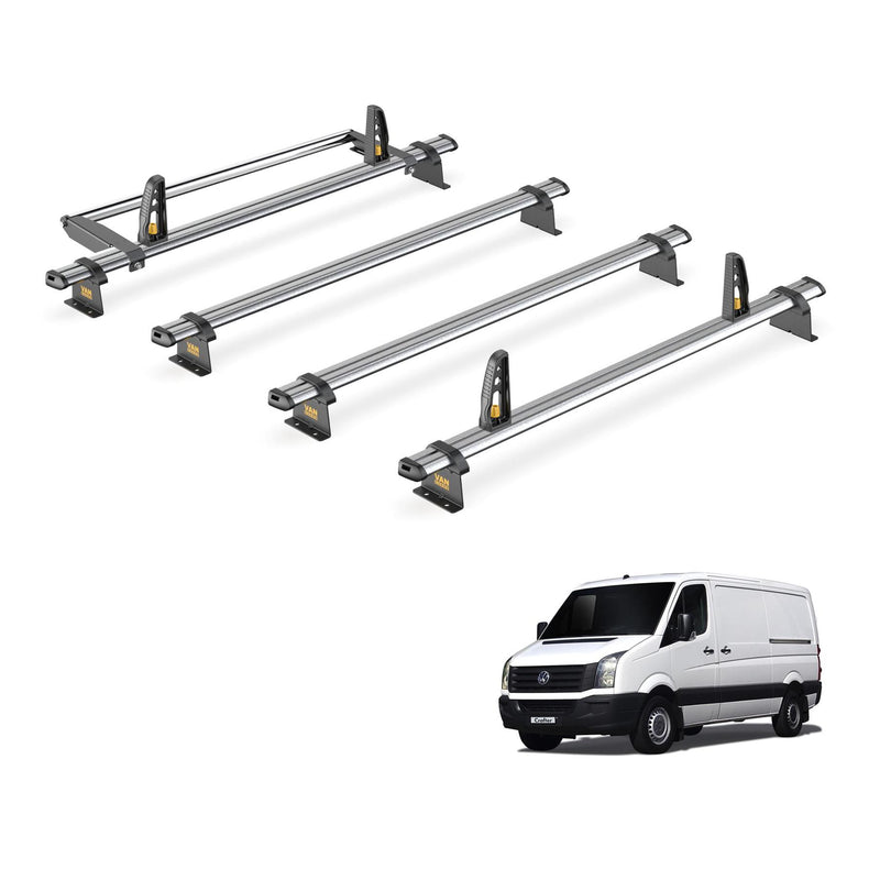 VW Crafter Roof Rack for 2006-2017 L2H1 4 Bars + Rollers Van Guard UltiBar Trade