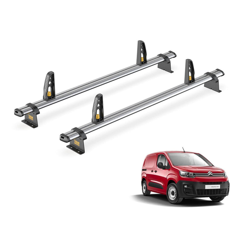 Citroen Berlingo Roof Rack for 2018+ 2x Bars & Loadstops Van Guard Ulti Trade