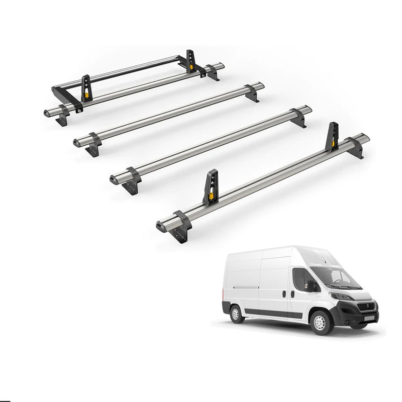 Fiat Ducato Roof Rack for 2006+ [H3 Roof] 4 Bars & Roller - Van Guard Plus