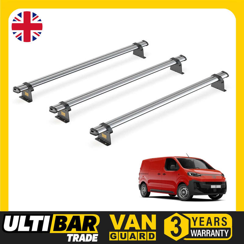Van Guard Ulti Bar Trade 3 Bars Roof Rack For The Fiat Scudo 2022+ L1