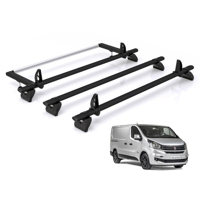 Fiat Talento (2016-2021) - Rhino Kammbar Black Roof Bars