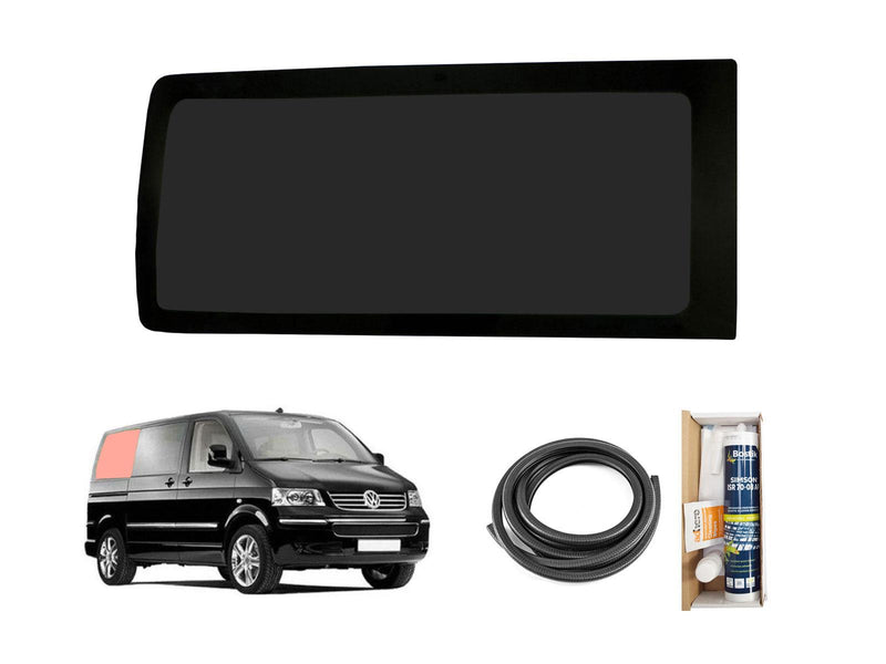 VW Transporter (2003-2015) Rear Right Hand Side Barn Door Window Privacy Camper Glass LWB with Fitting Kit