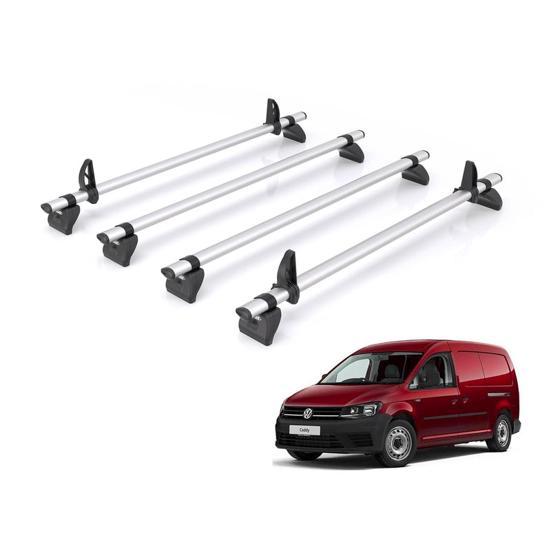 VW Caddy (2010-2020) - 4 Rhino Kammbar Pro Roof Bars (Aluminium)