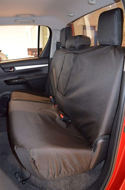 Toyota Hilux (2016-) - Tailored Black Seat Covers Front & Rear w/Armrest Bundle
