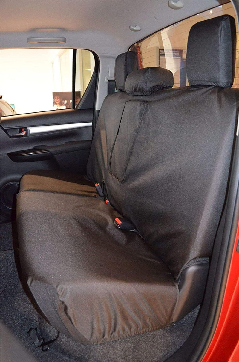 Toyota Hilux (2016-) - Tailored Black Seat Covers Front & Rear w/Armrest Bundle