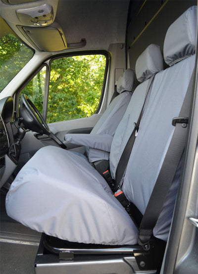 Mercedes Sprinter (2013-2018) - Tailored Front Row w/ Centre Tray Seat Covers Grey (1+2)