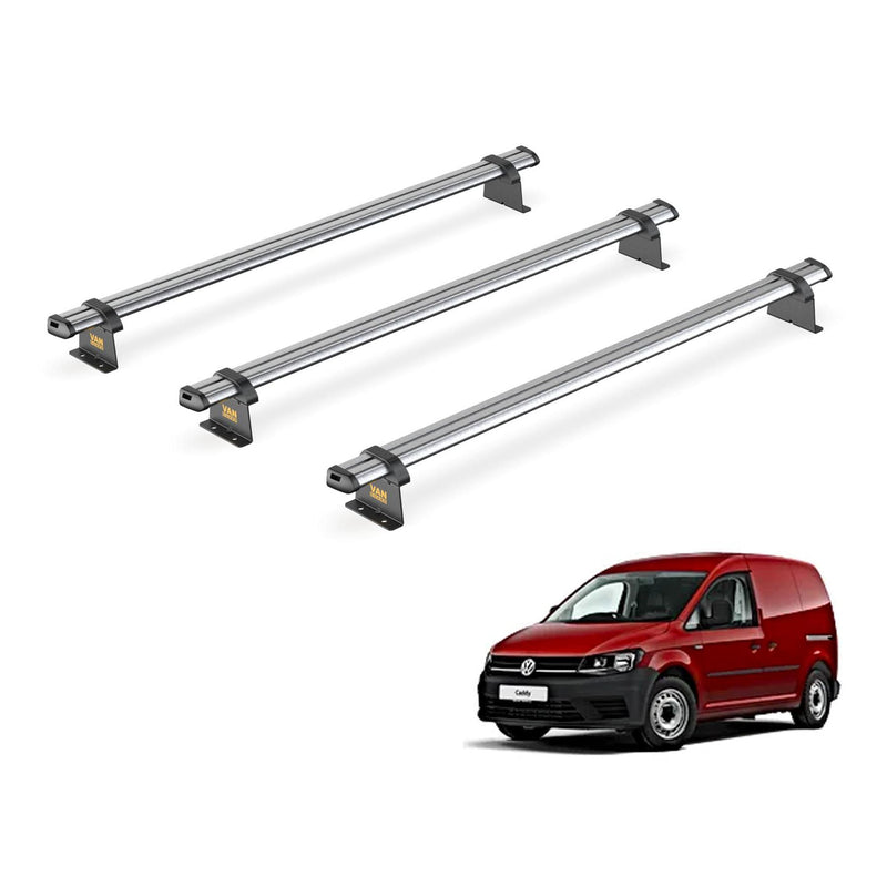 VW Caddy (2010-2015) - 3 Van Guard Ultibar Trade Roof Bars