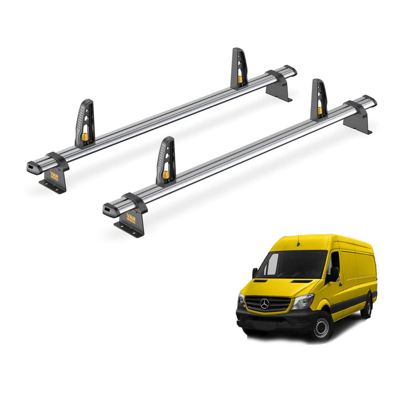 Mercedes Sprinter Roof Rack (2006-2018) 2x Roof Bars + Loadstops Van Guard Trade
