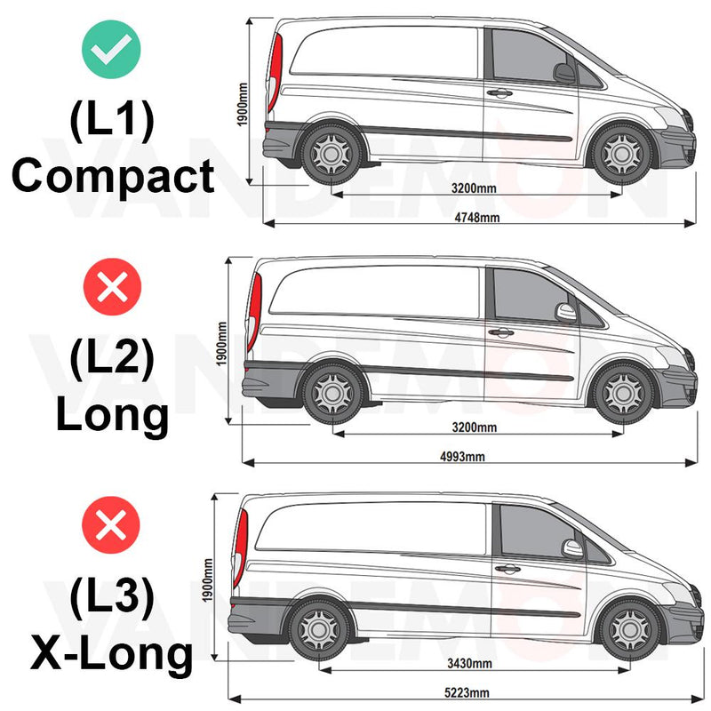 Mercedes Vito (2003-2014) - Rhino Kammrack Roof Rack