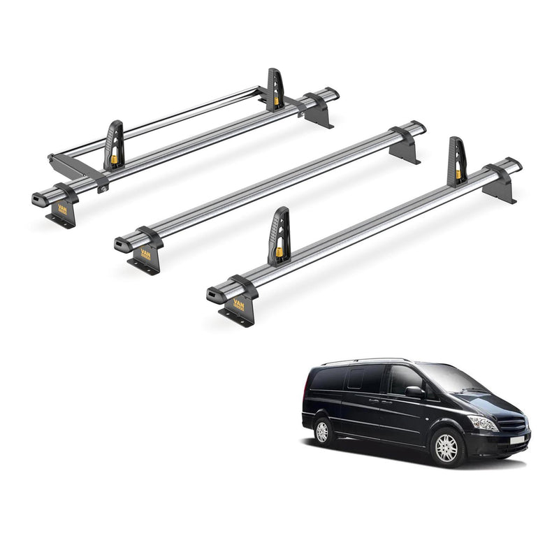 Mercedes Vito Roof Rack for 2003-2014 [X-Long] 3 Bars and Roller Van Guard Trade
