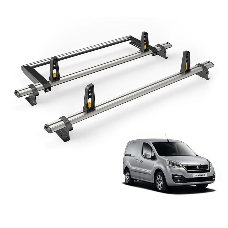 Peugeot Partner (2008-2018) - 2 Van Guard Ultibar Plus Roof Bars + Roller