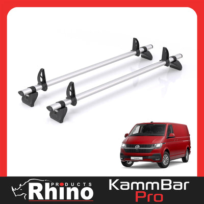 VW Transporter (2003-2024) - 2 Rhino Kammbar Pro Roof Bars (Aluminium)