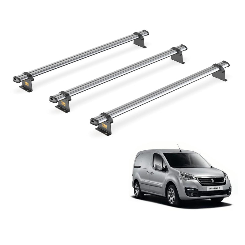 Peugeot Partner (2008-2018) - 3 Van Guard Ultibar Trade Roof Bars