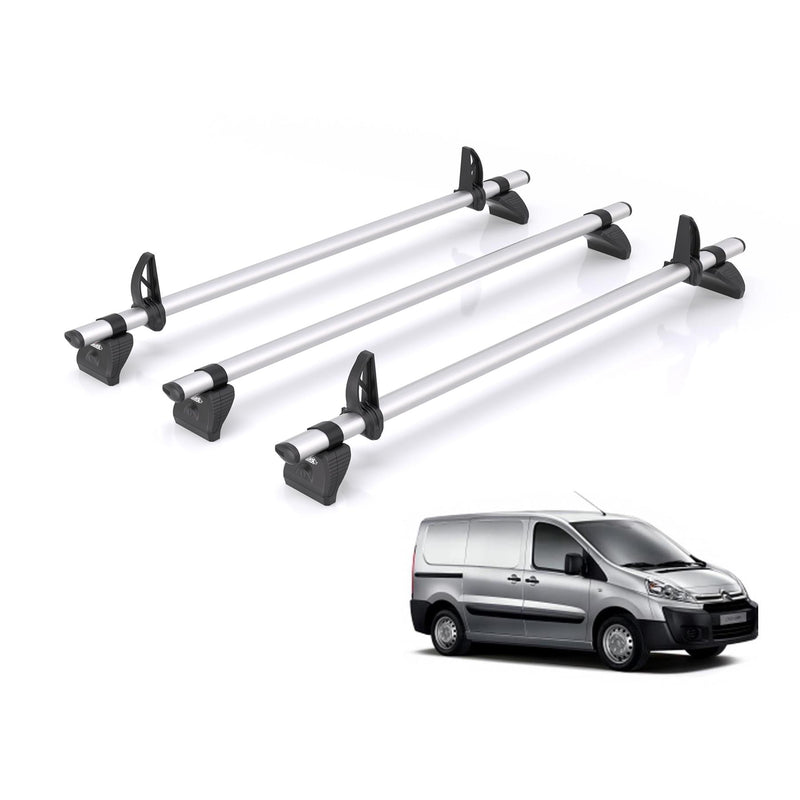 Citroen Dispatch - 3 Rhino Kammbar Pro Roof Bars (Aluminium)
