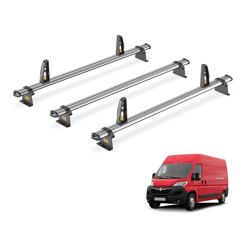 Van Guard Ulti Bar Trade + Loadstops 3 Bars Roof Rack For The Vauxhall Movano 2022+