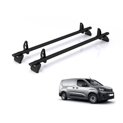 Peugeot Partner (2018 onwards) - Rhino Kammbar Black Roof Bars