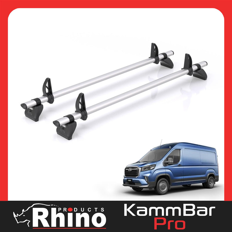 Maxus Deliver (2020-) 9 - 2 Rhino Kammbar Pro Roof Bars (Aluminium)