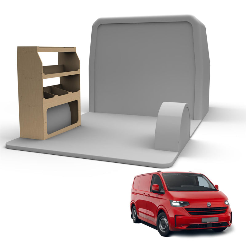 VW Transporter (2024-) Plywood Van Racking - Passenger Side