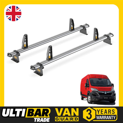 Vauxhall Movano Roof Rack for 2010-2021 2x Bars + Loadstops Van Guard