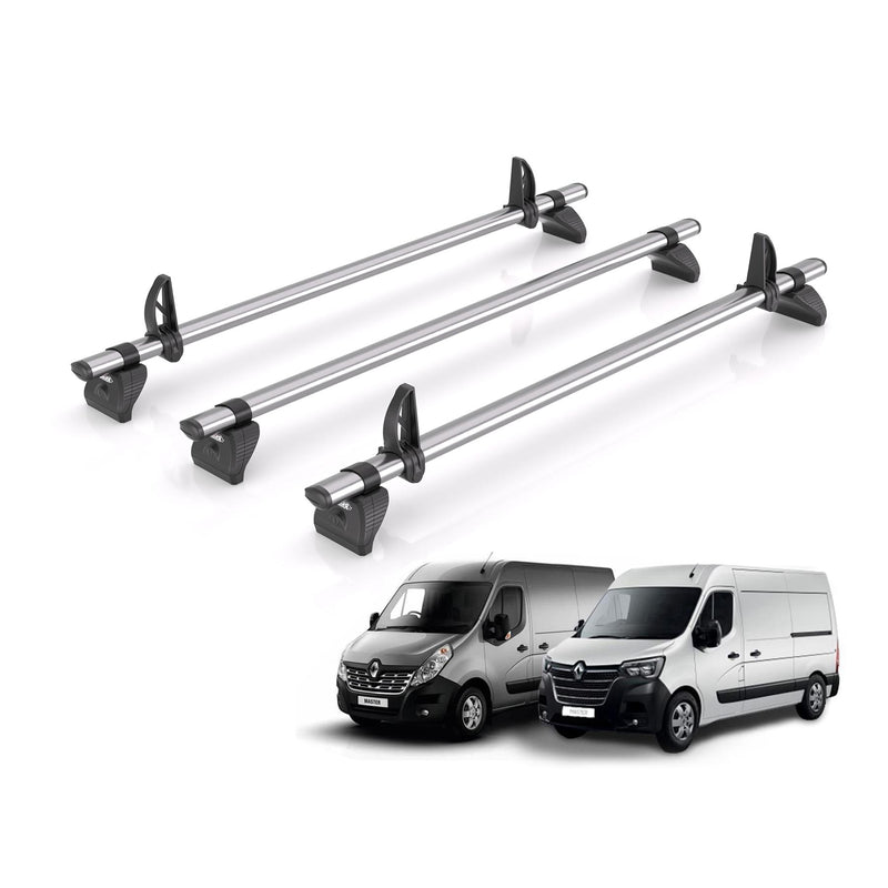 Renault Master (2010-2024) - 3 Rhino Kammbar Fleet Roof Bars (Steel)