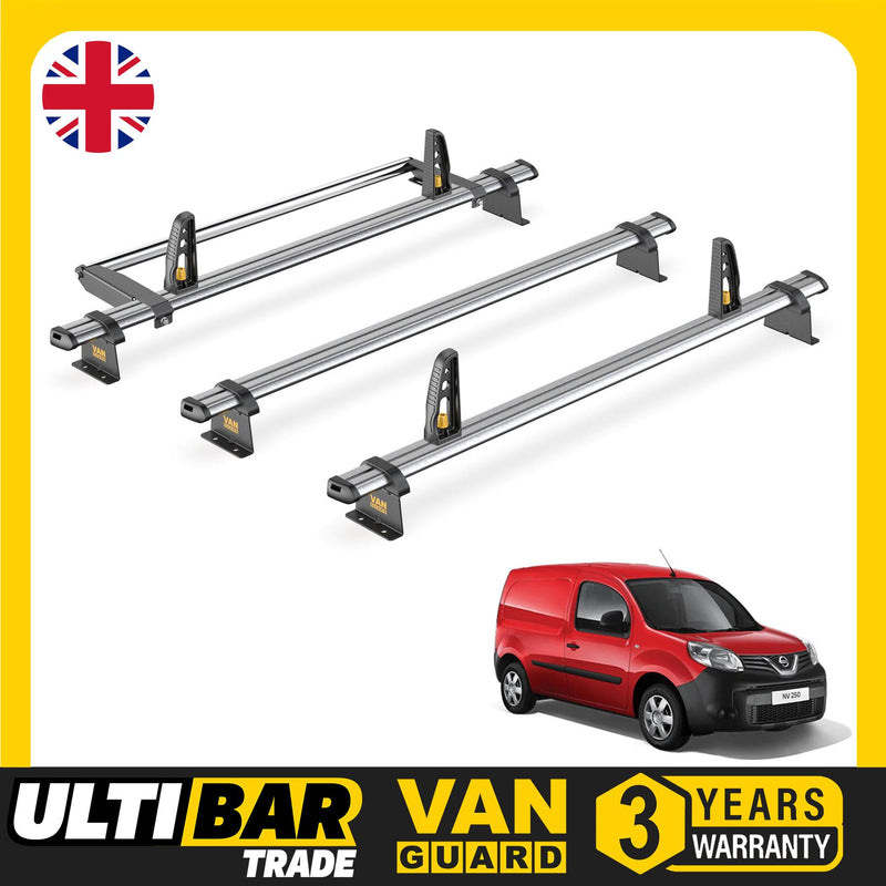 Nissan NV250 Roof Rack for 2019-2021 [L2] 3 Bars, Roller, Loadstops - Van Guard